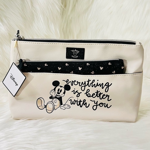DISNEY Mickey Mouse Travel Makeup Bag with Removable Pouch - Picture 3 of 8